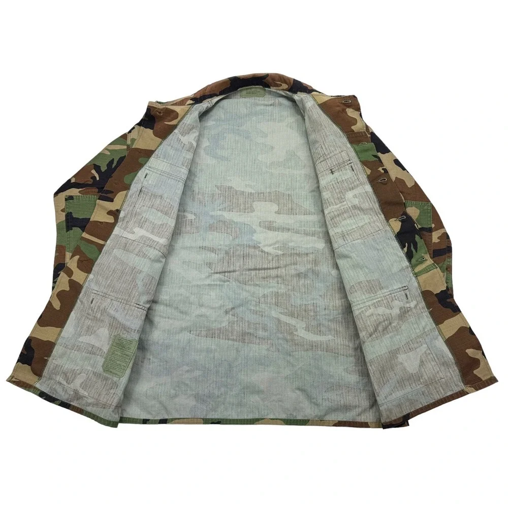 Military Combat Coat Woodland, Camouflage Pattern - Terry Mfg. size Medium Long